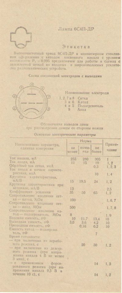 6S4P-DR / EC86 / PC86 tube
