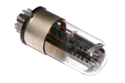 6N8S / 6SN7 / 1578 MELZ HOLE BLACK PLATE metal base tube