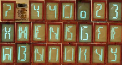 IEL-0-IV 140-24 (alien style font) electroluminescent display indicator multi segment tube