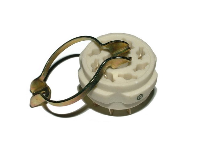 8 pin ceramic socket with snap ring for EL34 / 6L6 / 6SN7