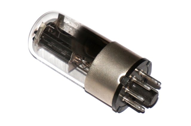 6N8S / 6SN7 / 1578 MELZ HOLE BLACK PLATE metal base tube