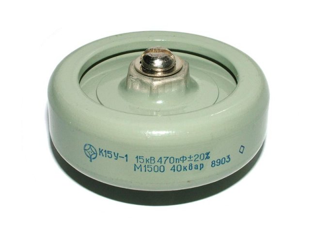 K15Y-1 15kV 470pF 40kVar ceramic HV doorknob capacitor